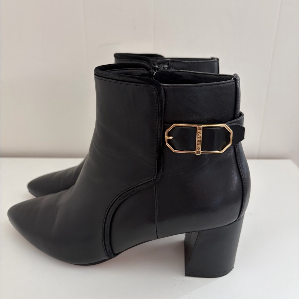 Cole Haan Women's Modern Classics Ettie Ankle Boots Color Black Leather Size 8